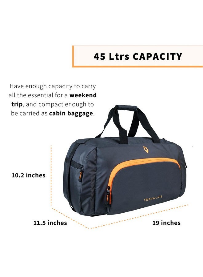 Travalate Travel Duffle Luggage Bag Organizer | Multi Pocket Ultra-Light| Polyester 45 Litre | Men and Women | 22 X 12 X 11 Inch (Grey) - Image 2