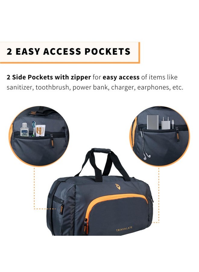 Travalate Travel Duffle Luggage Bag Organizer | Multi Pocket Ultra-Light| Polyester 45 Litre | Men and Women | 22 X 12 X 11 Inch (Grey) - Image 5