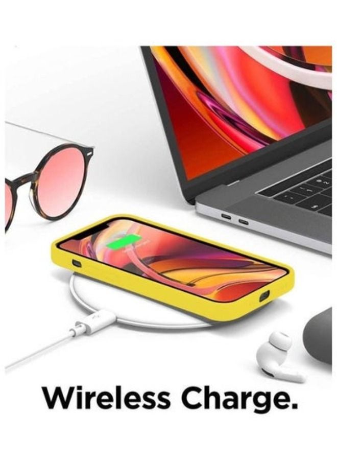 3Pack for iPhone 13 Silicone Case Soft Slim Liquid Gel Silicone Shockproof Phone Cover Microfiber Lining Full Body Protection 6.1 inch Dark Blue/Dark Green/Yellow - Image 5