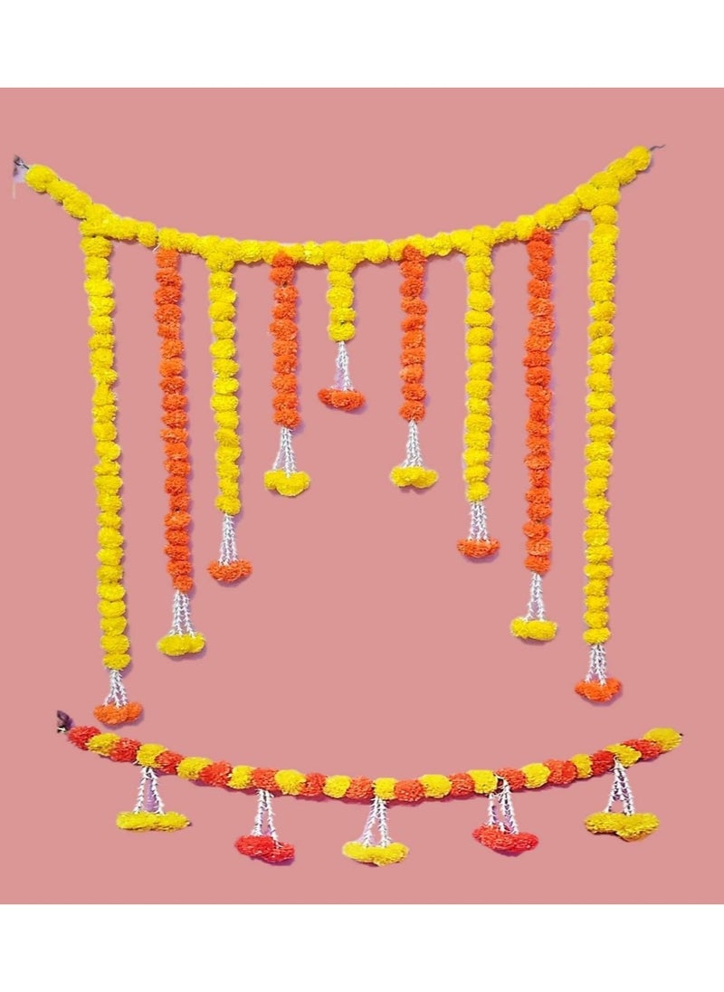 Shreeji - Shreeji artificial marigold Toran for door, window and backdrop - Image 1