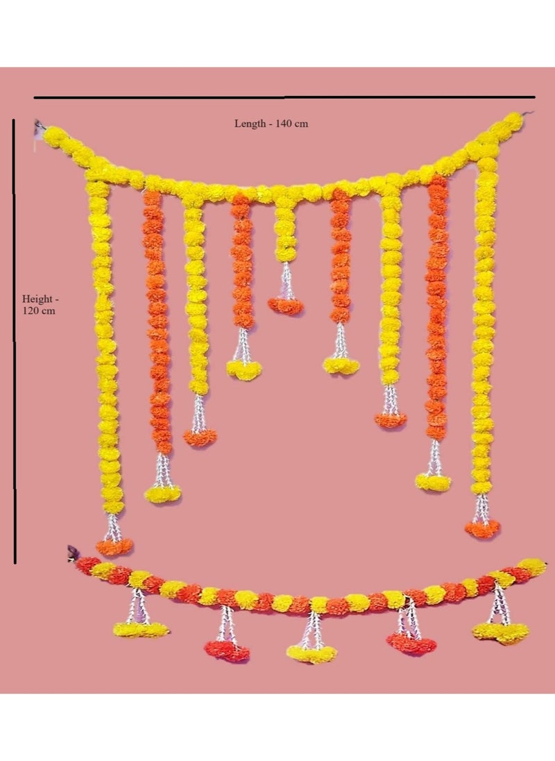 Shreeji - Shreeji artificial marigold Toran for door, window and backdrop - Image 1