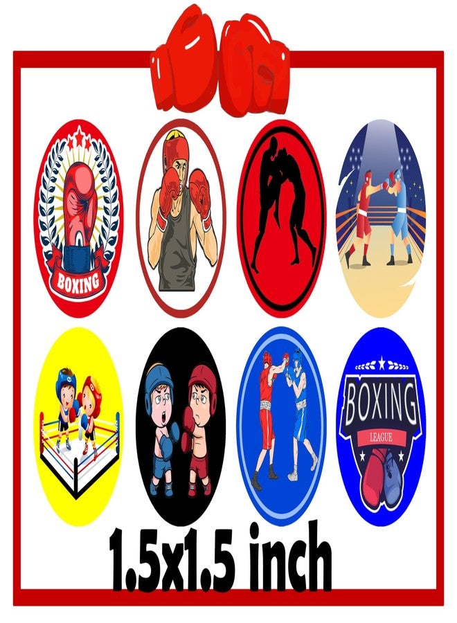 كوبا بلاي ملصقات ملاكمة من CupaPlay، ٥٠٠ قطعة - مناسبة لمحبي الملاكمة، ولتزيين حفلات أعياد الميلاد وحفلات استقبال المولود، ولتزيين الحاويات، ولصنع ملصقات فواكه يدوية. - Image 2