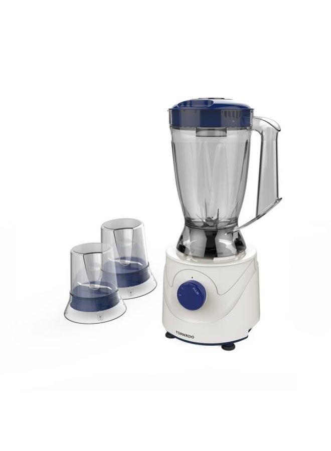 خلاط كهربائي تورنيدو 400 وات 1.5 لتر 2 مطحنة أزرق BL400/2-BLUE
