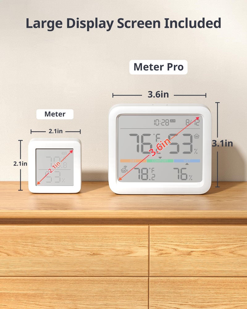 SwitchBot Meter Pro, Digital Hygrometer & Thermometer - Wireless Indoor Temperature & Humidity Monitor with Bluetooth App Control, Real-Time Alert - Image 3