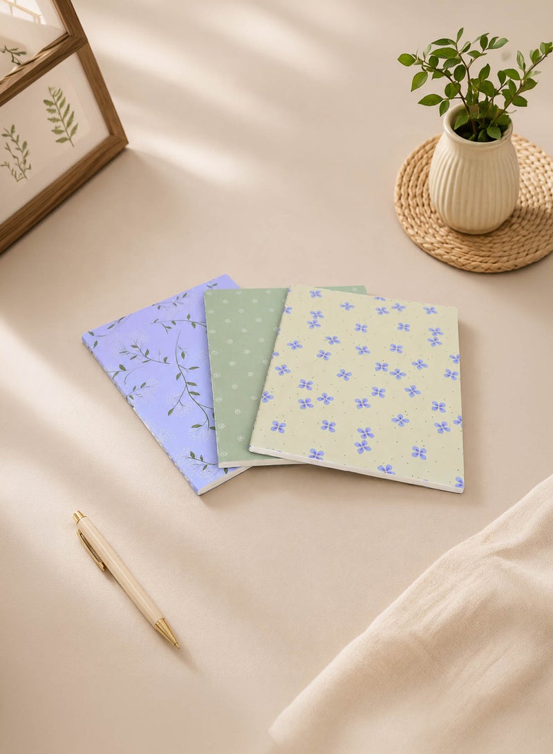 Midi Simple Flower Car Line Notebook 3pcs Pack - Image 2