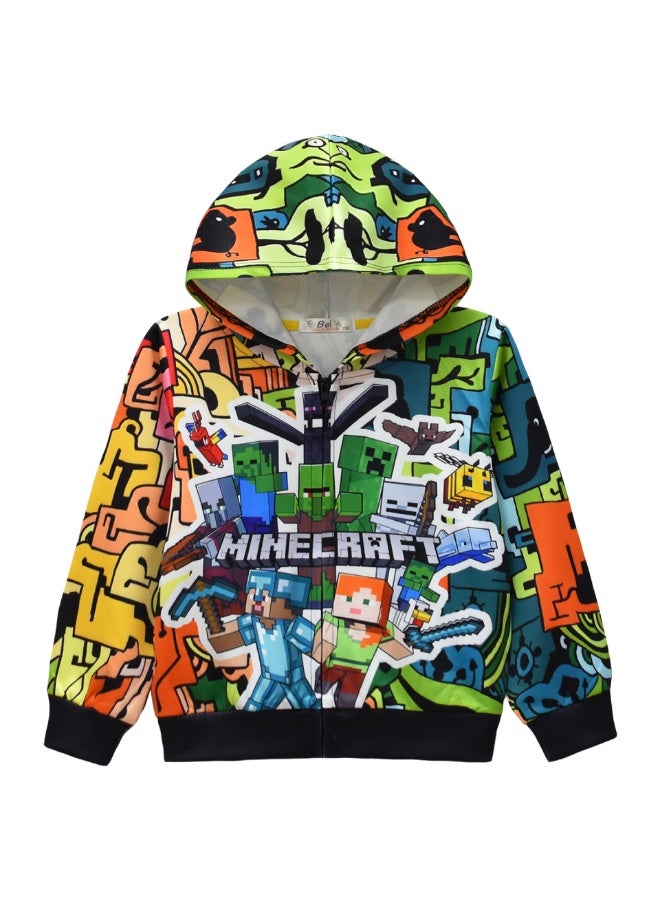 ماين كرافت الكرتون الطباعة الرقمية كبيرة الاطفال سستة مقنعين سترة سترة سترة - Image 1