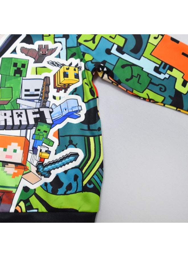 ماين كرافت الكرتون الطباعة الرقمية كبيرة الاطفال سستة مقنعين سترة سترة سترة - Image 3