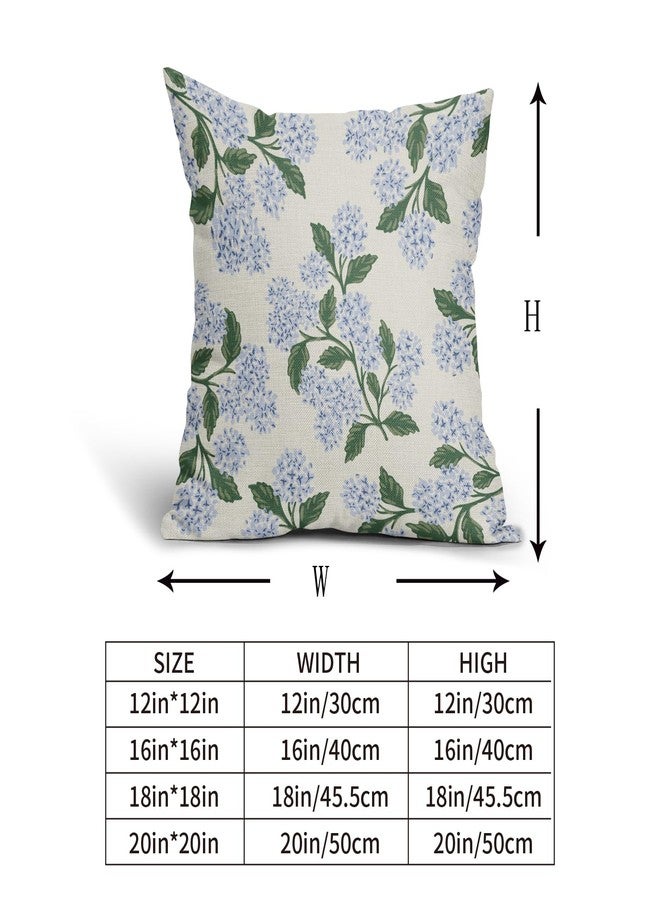 Aytipun Hydrangea Pillow Covers 18x18 Set of 2 Blue Green Floral Spring Summer Vintage Flower Decorative Throw Pillowcases Outdoor Farmhouse Cushion Cases Decor for Home Couch Sofa Bed - Image 5