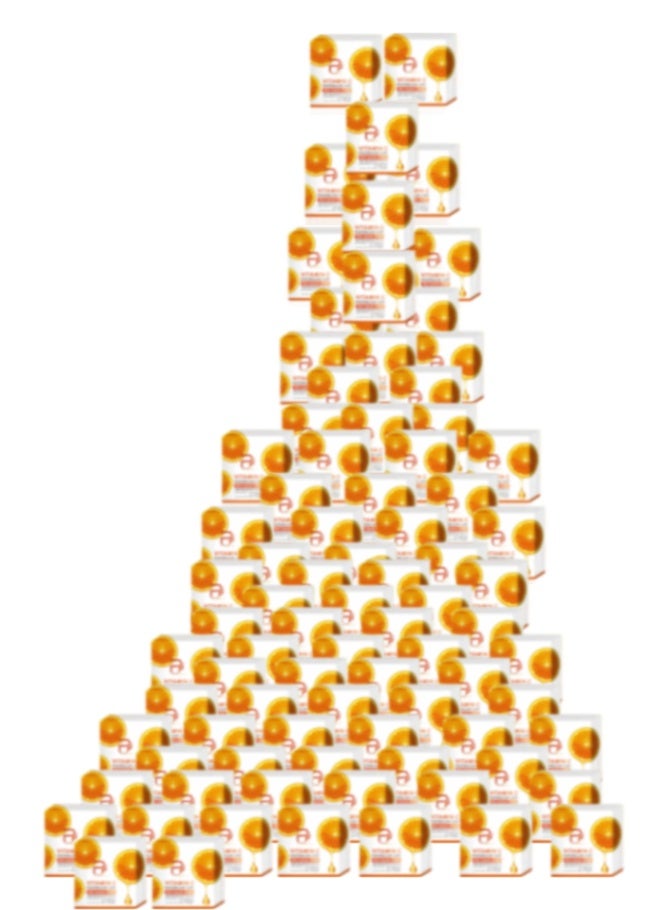 بيرون 97 قطع صابون فيتامين سي لتفتيح البشرة ومقاومة علامات التقدم في السن برتقالي 100جرام - Image 1