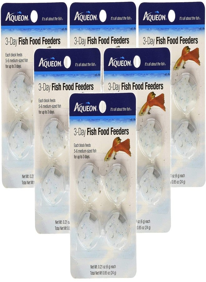Aqueon 6 Pack of 3-Day Fish Food Feeders, 4 Blocks Per Pack