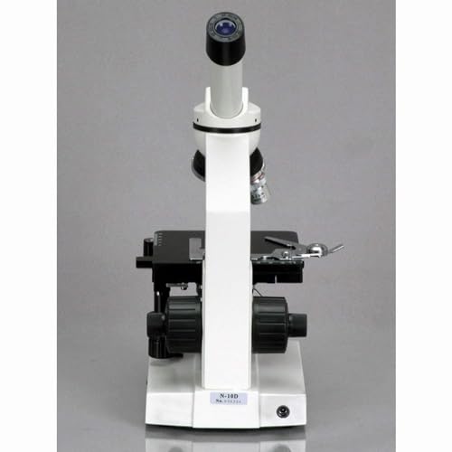 AmScope M220 Monocular Compound Microscope, WF10x Eyepiece, 40x-400x Magnification, Tungsten Illumination, Brightfield, 1.25 NA Abbe Condenser, Coaxial Coarse and Fine Focus, Mechanical Stage, 110V - Image 4