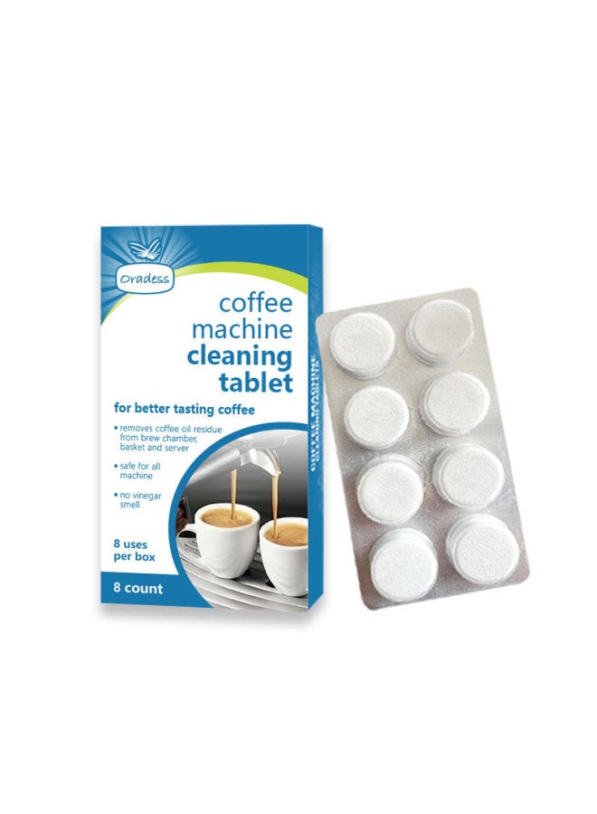 اوراديس أقراص تنظيف خاصة لماكينة القهوة 8 قطع - أقراص فوارة لإزالة الشحوم وبقع الشاي من الترمس - مزيل القشور المنزلي - Image 1