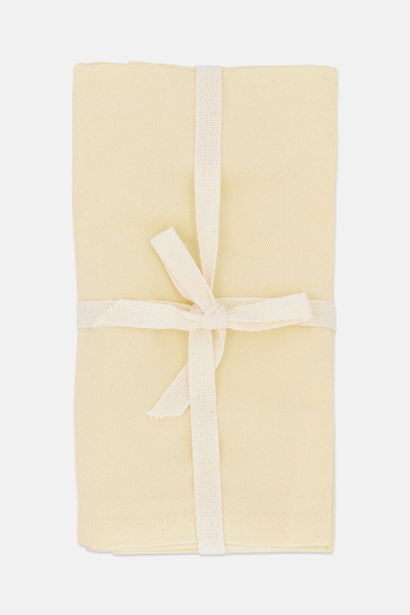 bebe 4 Pieces Solid Cotton Table Napkins, Ivory - Image 1