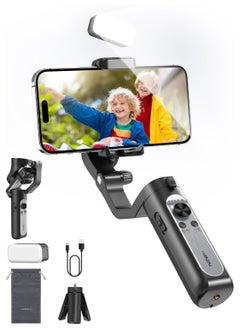 hohem Hohem iSteady XE Kit 3-Axis Smartphone Gimbal Stabilizer with Magnetic Fill Light Portable Foldable Stabilizer for iPhone Android YouTube TikTok Videos  - Image 1