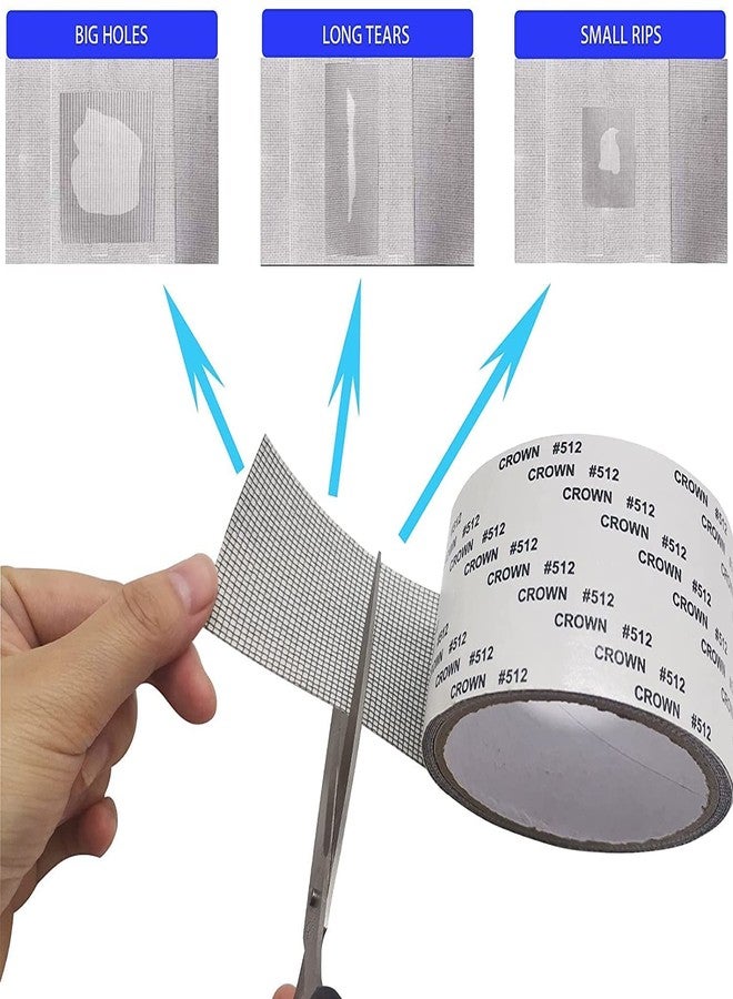 TAPUJI Window Screen Repair Kit Tape,Strong Adhesive & Waterproof Fiberglass Covering Mesh Tape for Covering Window Door Tears Holes Screen Patch Repair Kit - Image 2