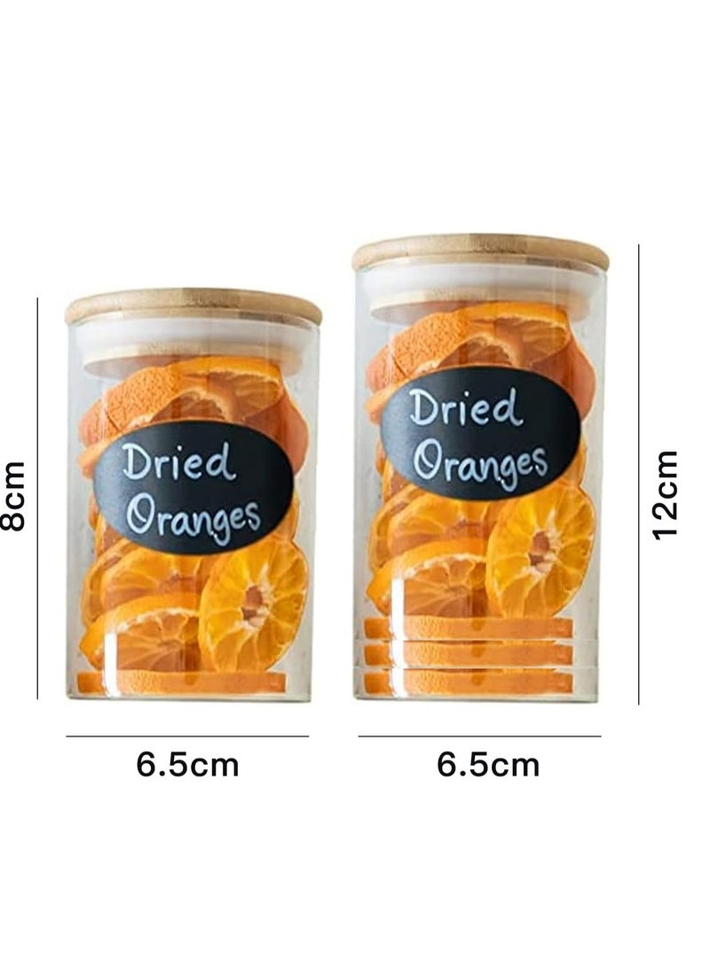 Hanayo 10Pcs Glass Spice Jars, 8oz(220ml)/12oz(340ml) Empty Round Spice Container, Glass Food Storage Containers Jars with Bamboo Lids, 20 Labels Stickers,Paint Pen,Measuring Spoon, for Kitchen - Image 4