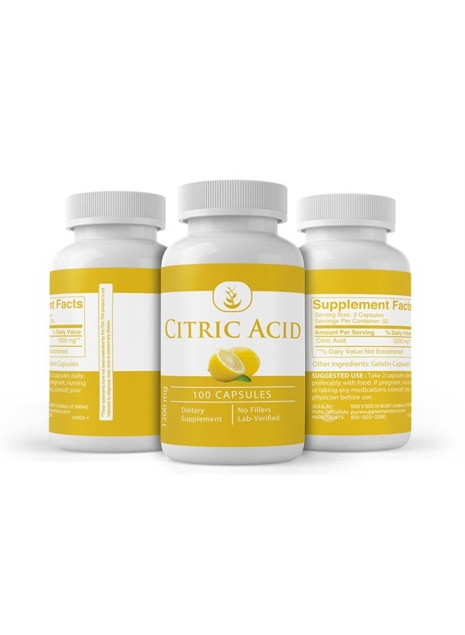Pure Original Ingredients Citric Acid, (100 Capsules) Always Pure, No Additives Or Fillers, Lab Verified - Image 4
