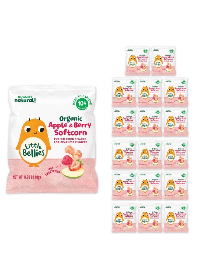 Little Bellies Organic Apple & Berry Softcorn Baby Snack (Pack of 18 x 0.28 oz Individual Packs) - Image 1