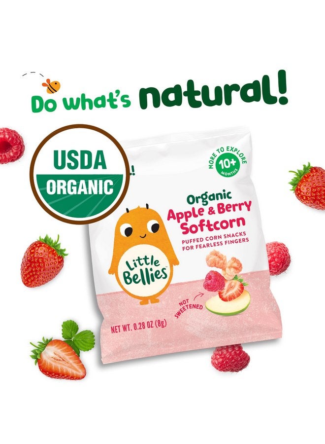 Little Bellies Organic Apple & Berry Softcorn Baby Snack (Pack of 18 x 0.28 oz Individual Packs) - Image 2