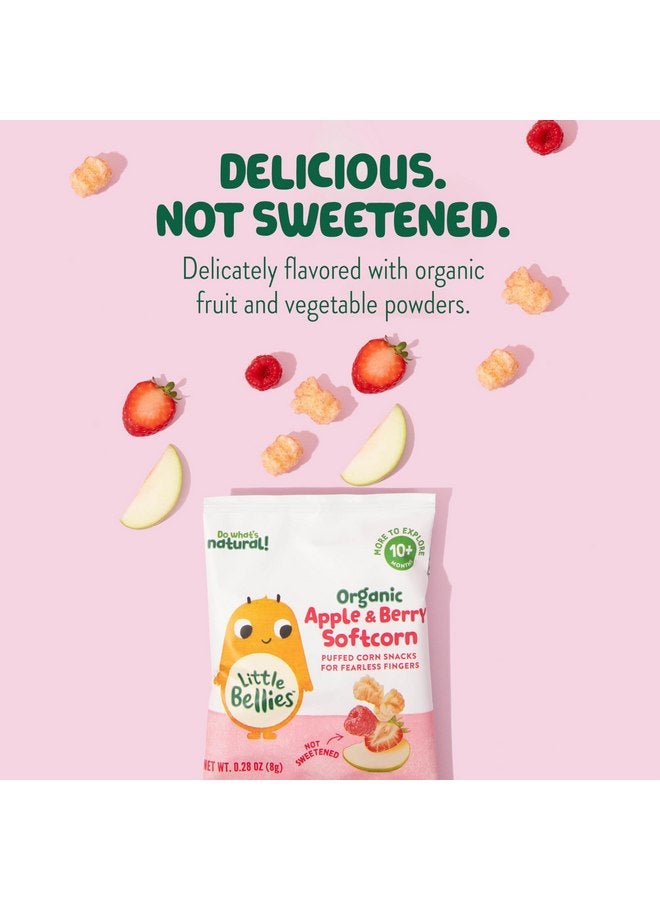 Little Bellies Organic Apple & Berry Softcorn Baby Snack (Pack of 18 x 0.28 oz Individual Packs) - Image 5