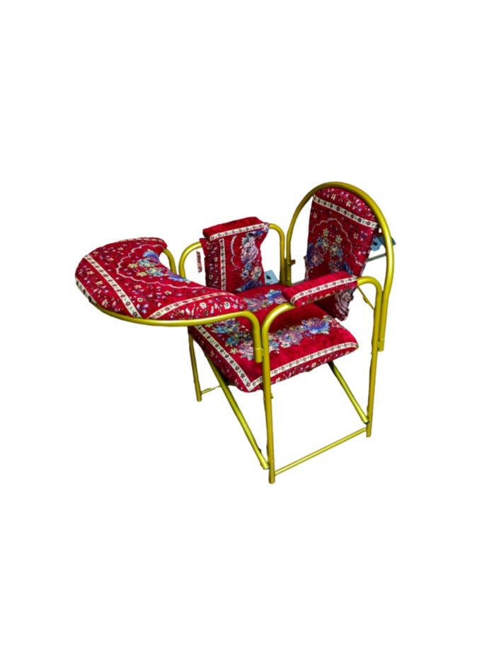 ريبنيو كرسي صلاة مناسب لكبار السن مريح للجلوس وتلاوة القرآن الكريم لفترات طويلة قابل للطي وخفيف الوزن و سهل الحمل حجم مناسب وشكل انيق باللون الاحمر - Image 1