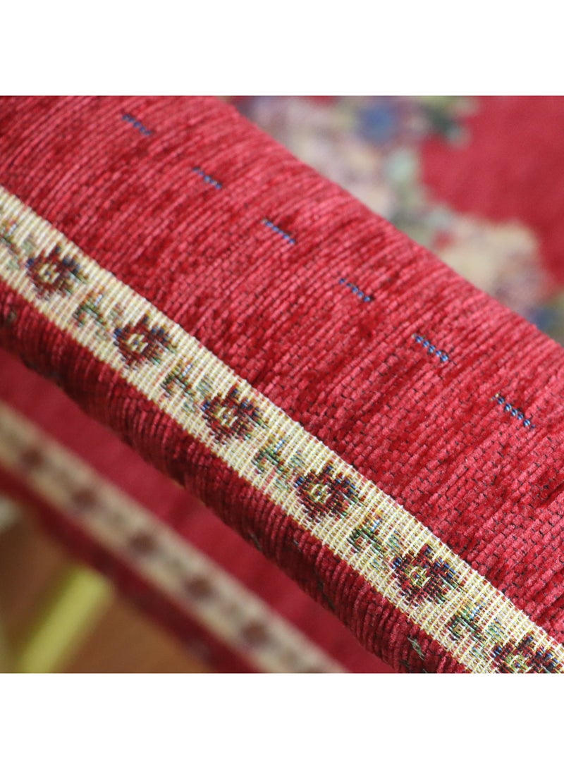 ريبنيو كرسي صلاة مناسب لكبار السن مريح للجلوس وتلاوة القرآن الكريم لفترات طويلة قابل للطي وخفيف الوزن و سهل الحمل حجم مناسب وشكل انيق باللون الاحمر - Image 4