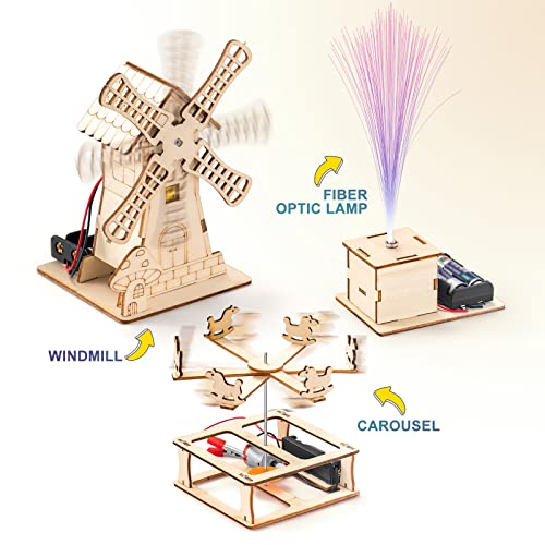 Yutin 5 Individual STEM Science Kits for Kids, Wood Arts and Craft Kits, STEM Toys for Boys Girls Age 8-12 8 10 12 13 14 Gift Idea, 3D Puzzles Building Engineering Model Set - Image 4