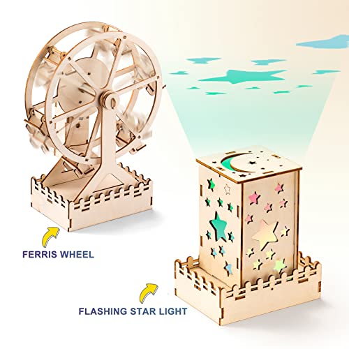 Yutin 5 Individual STEM Science Kits for Kids, Wood Arts and Craft Kits, STEM Toys for Boys Girls Age 8-12 8 10 12 13 14 Gift Idea, 3D Puzzles Building Engineering Model Set - Image 3