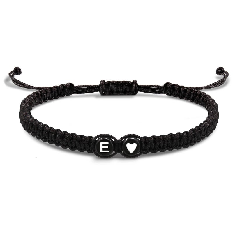 Btysun Boyfriend Valentines Day Gifts  Initial Bracelets For Women Boyfriend Girlfriend Men Teen Gifts Letter E Rope Dainty Adjustable Best Friend Birthday Gifts Graduation Jewelry - Image 1