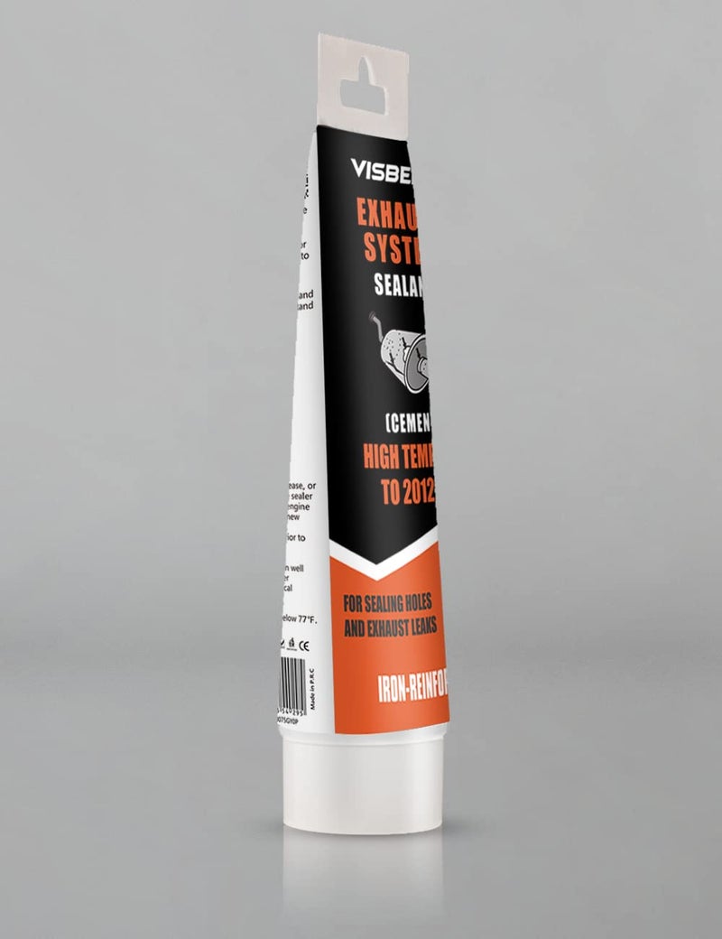 Visbella Auto Vehicle Exhaust System Sealant, Non-Slumping Professional Repair Crack Adhesive Super Glue Sealer for Car Mufflers, Tailpipes, Catalytic Converters (Tube, Gram, 150) - Image 2