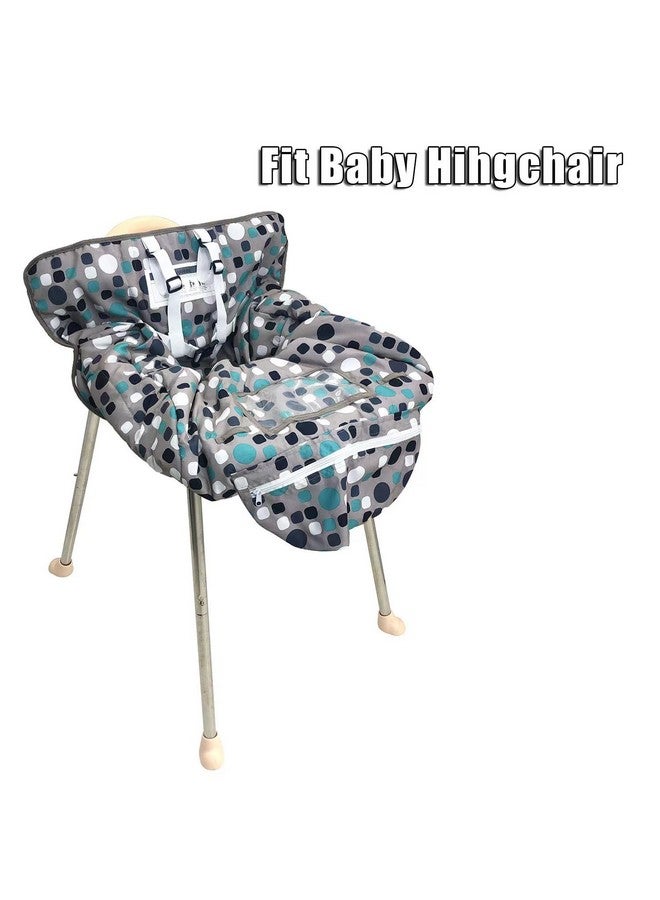 PandaEar Shopping Cart Cover for Baby, 2-in-1 Grocery Cart Seat Cover & Baby Highchair Cover for Infant, Toddler -(Gray-Polka Dot Pattern) - Image 4