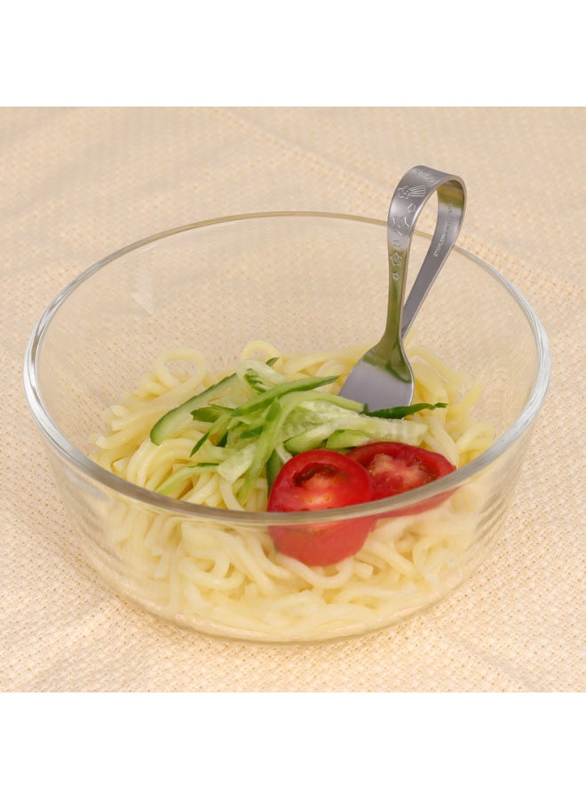 Japanese Imported Children's Stainless Steel Fork Spoon Suit Baby Learning To Eat Training Spoon Short Handle Baby Auxiliary Zhao Money-Specifications:Spoon - Image 4