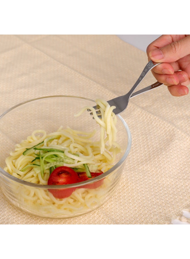 Japanese Imported Children's Stainless Steel Fork Spoon Suit Baby Learning To Eat Training Spoon Short Handle Baby Auxiliary Zhao Money-Specifications:Spoon - Image 5