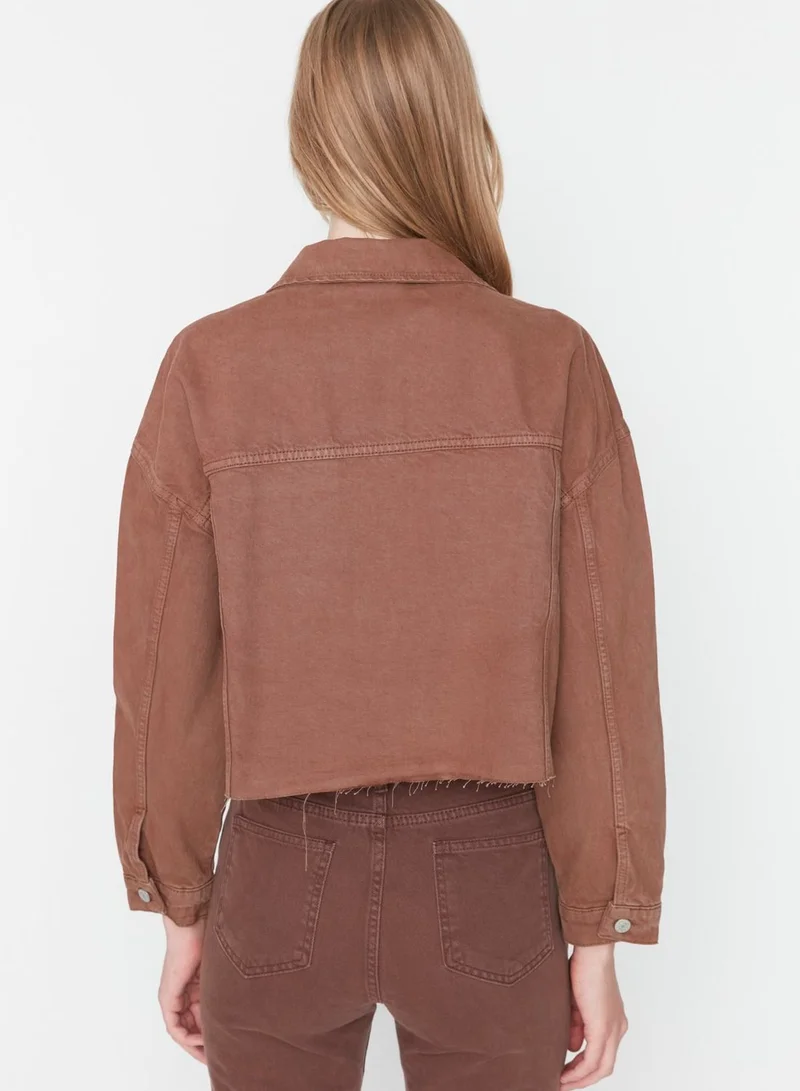 trendyol Pocket Detail Denim Crop Jacket