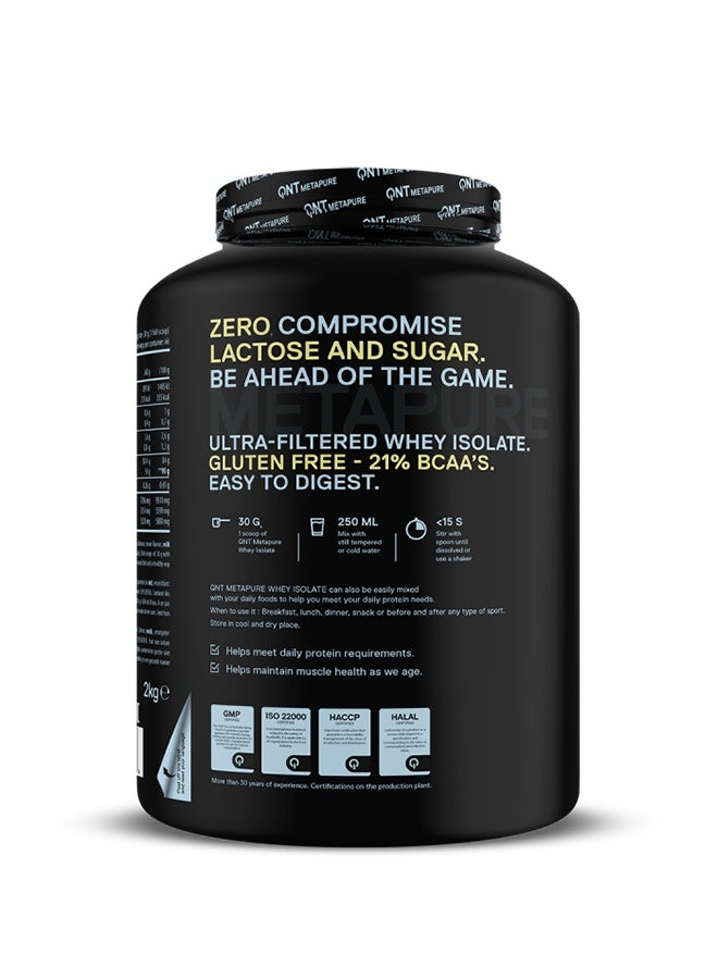 QNT METAPURE WHEY ISOLATE ZERO CARB Protein Powder | 2000g | Vanilla flavour, 90% Isolate - Image 2