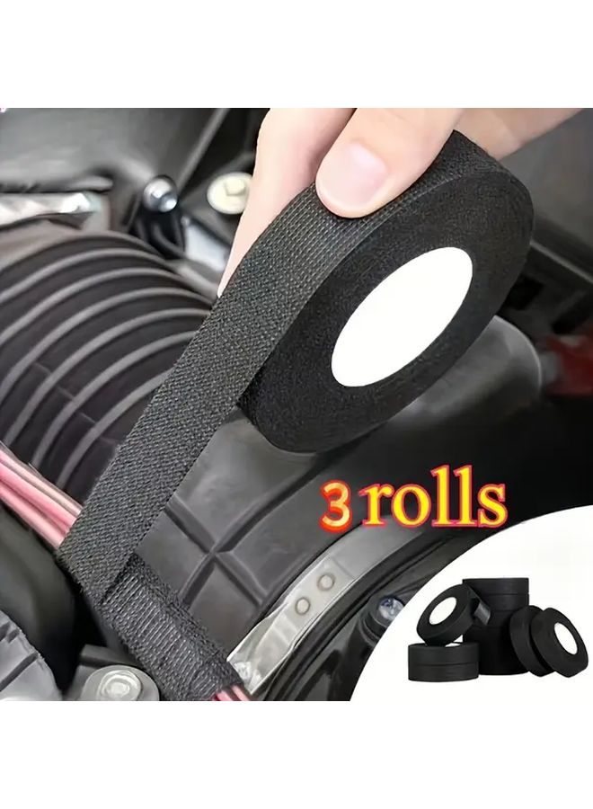 3 Rolls High Temperature Resistant Automotive Electrical Insulation Tape - Image 1