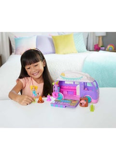 Polly Pocket Doll & Pet Playset, Travel Toy with Camping & Food Accessories, Glamping Camper Van  - Image 2