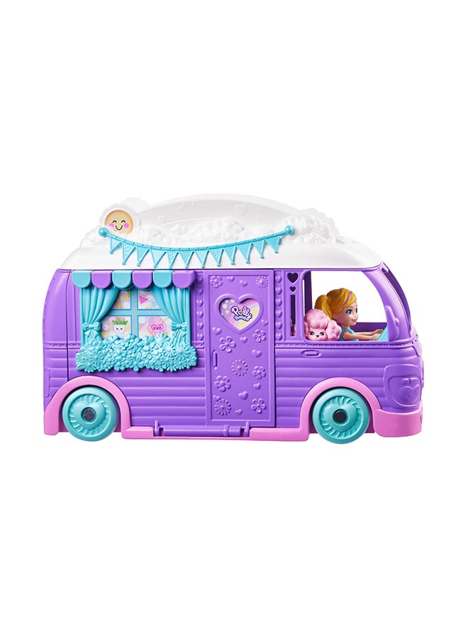 Polly Pocket Doll & Pet Playset, Travel Toy with Camping & Food Accessories, Glamping Camper Van  - Image 5