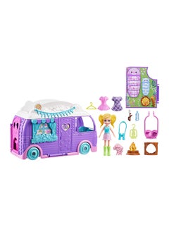 Polly Pocket Doll & Pet Playset, Travel Toy with Camping & Food Accessories, Glamping Camper Van  - Image 3