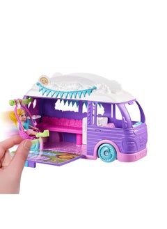 Polly Pocket Doll & Pet Playset, Travel Toy with Camping & Food Accessories, Glamping Camper Van  - Image 4