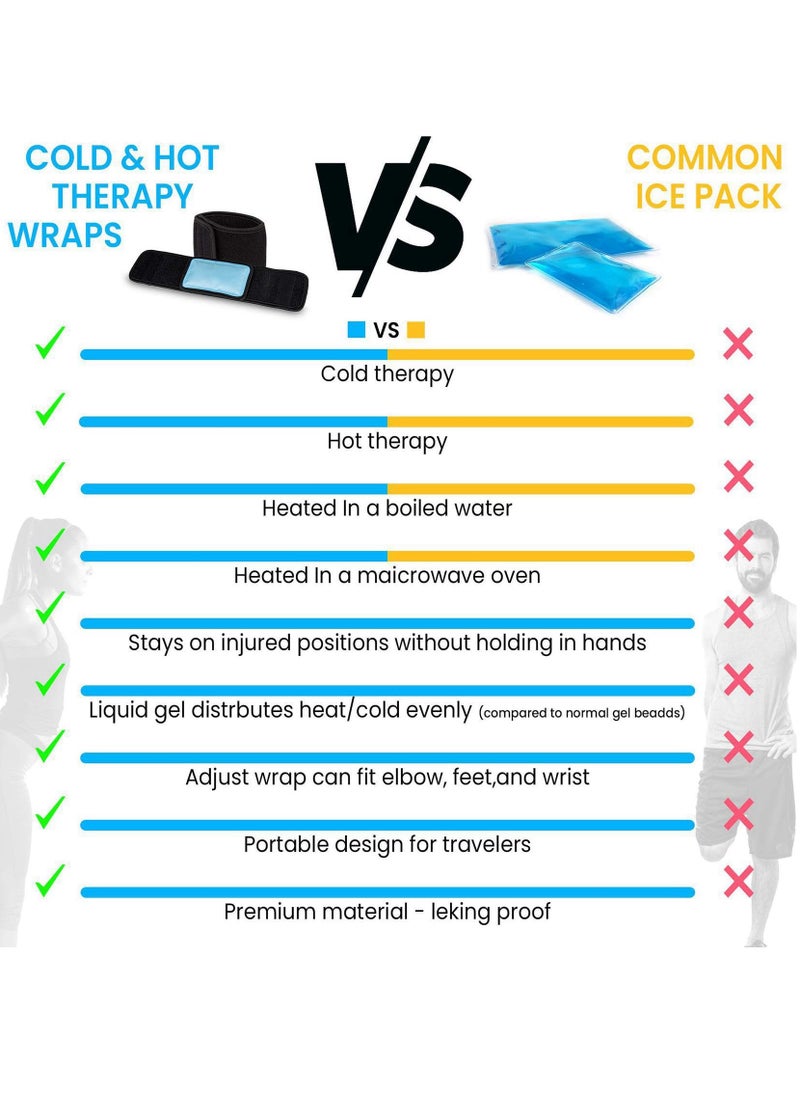 Excefore - Reusable Ice Packs for Injuries, 3 Pack Reusable Hot and Cold Gel Ice Pack Wrap Provides Alleviate Joint and Muscle Pain Gel Ice Cold Packs for Back Knees Shoulders Arms - Image 1