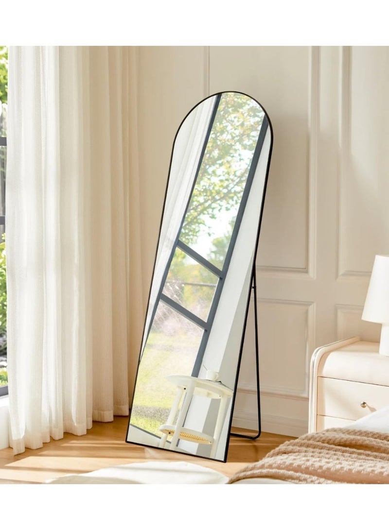 NAMA Unbreakable Full length Mirror 160cm x50cm with metal stand and can be hanged on the wall Premium Curved Standing Mirror, Large Wall Mirror, Full Length Mirror with 1.6 cm Thick Aluminium Frame and Fixed Back Panel, Decorative Mirror for Living Room, Sleep, Dressing(GOLD) - Image 4