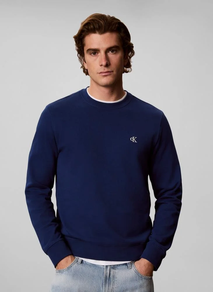 Monogram Logo Terry Crew Neck Sweatshirt