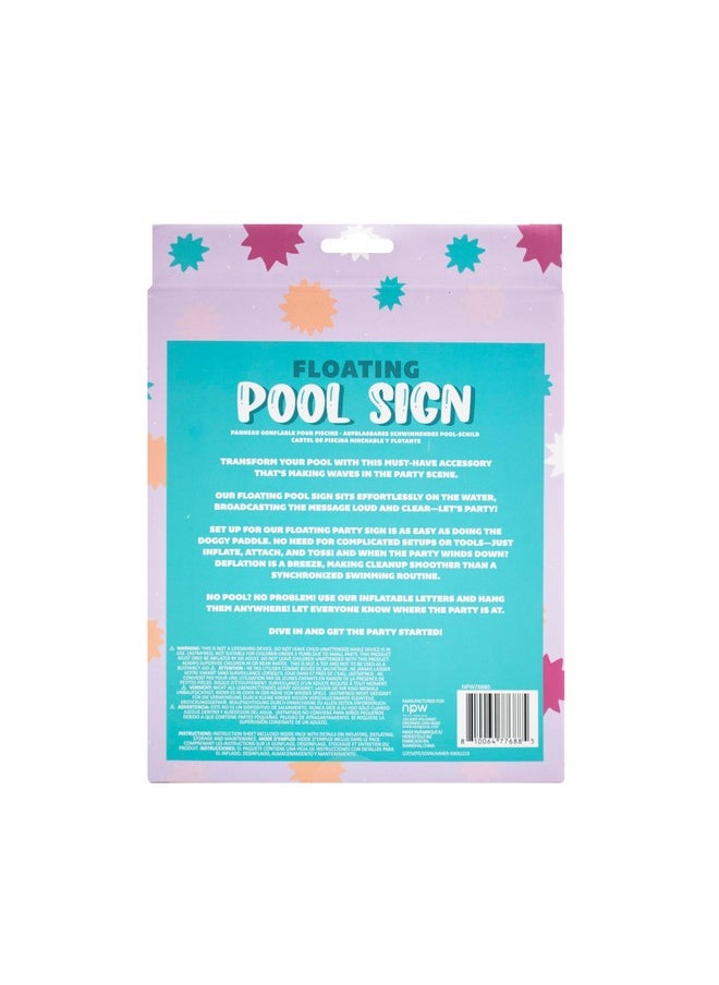 NPW - Let'S Party Pool Float Inflatable Letters Pool Party Floats, Pool Party Decorations Large Floating Letters For Birthday Party, Summer Parties, Bachelorette Party Supplies - Image 1