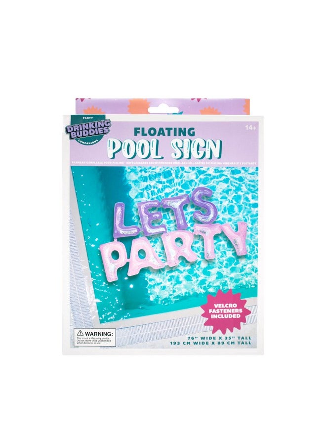 NPW - Let'S Party Pool Float Inflatable Letters Pool Party Floats, Pool Party Decorations Large Floating Letters For Birthday Party, Summer Parties, Bachelorette Party Supplies - Image 1