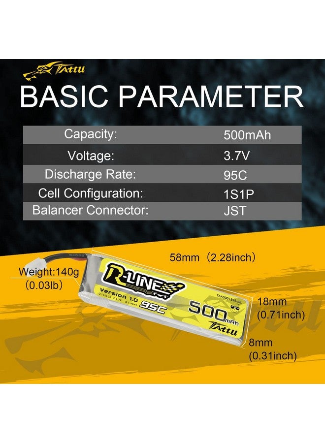 500Mah 1S Lipo Battery Pack 3.7V 95C With Jstphr Plug For Emax Tiny Hawk/Happymodel Snapper7
