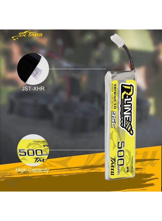 500Mah 1S Lipo Battery Pack 3.7V 95C With Jstphr Plug For Emax Tiny Hawk/Happymodel Snapper7