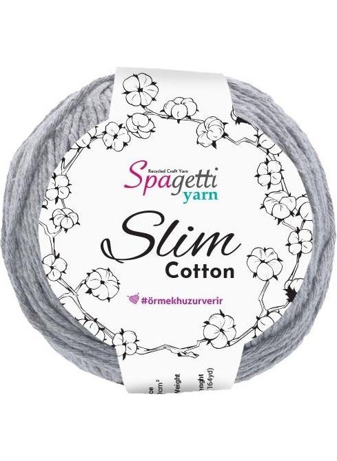 Spagetti Yarn Spaghetti Yarn Gray Slim Cotton Thread (50 Gr)  - Image 1