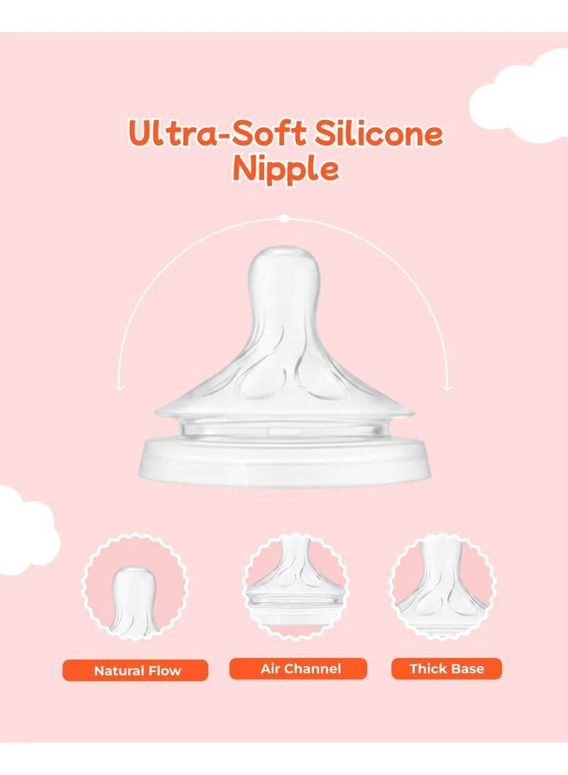 Luay Single Luay Baby Feeding Bottle 120ml | Anti-Colic Plastic Milk Bottle for Newborn & Infants | Wide Neck with Soft Silicone Nipple | Leak Proof & Easy Grip Design for Men | Best Price UAE