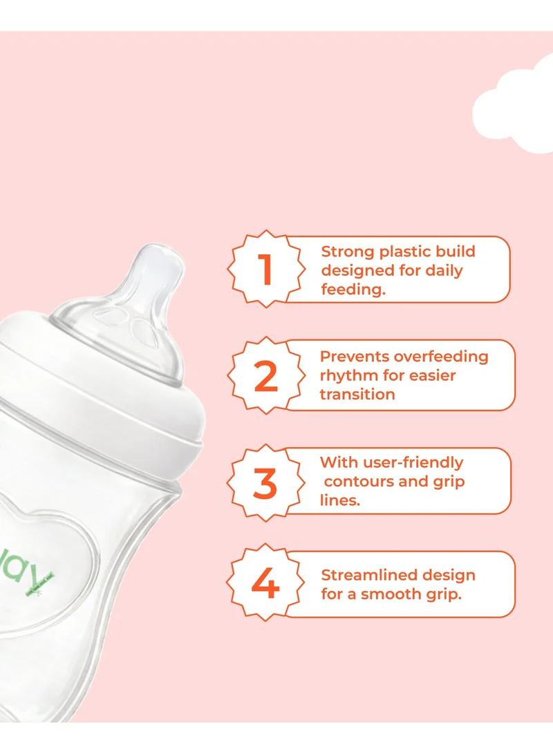 Luay Single Luay Baby Feeding Bottle 120ml | Anti-Colic Plastic Milk Bottle for Newborn & Infants | Wide Neck with Soft Silicone Nipple | Leak Proof & Easy Grip Design for Men | Best Price UAE